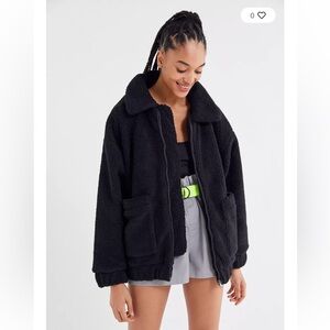 I.AM.GIA Faux Fur Long Sleeve Black Zip Up Teddy Jacket M